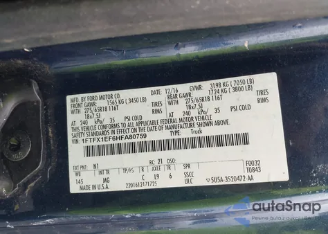 2017 Ford F-150 Xlt from USA, damaged, VIN 1FTFX1EF6HFA80759